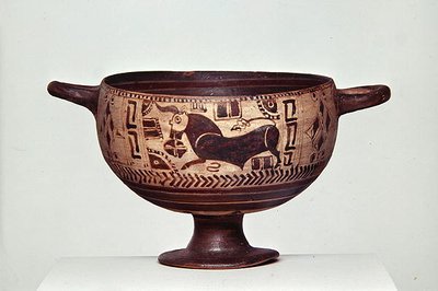 Sort-figur kotyle, ca. 600-500 f.Kr. (keramik) (se også 307545 og 307546) af Greek