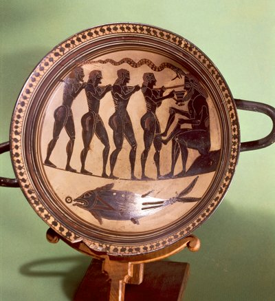 Kop, der viser Ulysses, der blænder Polyphemus, keramik med sorte figurer, Grækenland, græsk civilisation, 6. århundrede f.Kr. af Greek