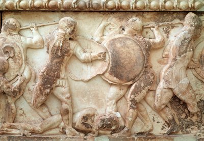 Gigantomachy (kamp mellem guder og kæmper) (relief, frise, 525 f.Kr.) af Greek