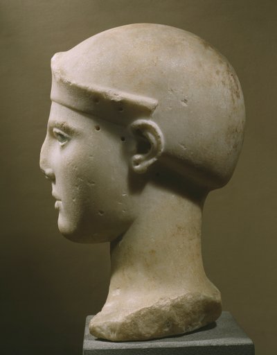 Hoved af Athena med hjelm, fra Aegina, ca. 470-460 f.Kr. (parisk marmor) af Greek