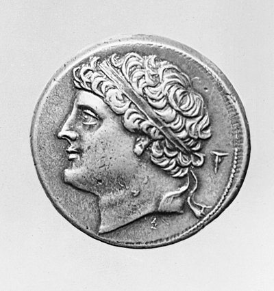 Hiero II af Syrakus 300-215 f.Kr. metal sort foto detalje af 239700 af Greek