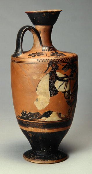 Lekythos med Achilleus og Hectors krop, fra Athen, 510-500 f.Kr. (keramik) af Greek