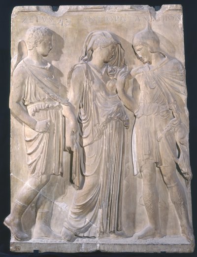 Orpheus, Eurydice og Hermes (marmor) af Greek