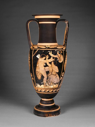 Paestan rød-figur hals amfora, ca. 340 f.Kr. (terracotta) af Greek