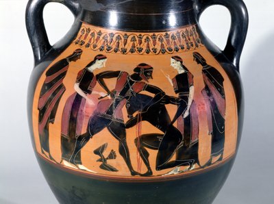 Theseus Fighting the Minotaur, detalje fra en attisk sort-figur amfora (keramik) af Greek