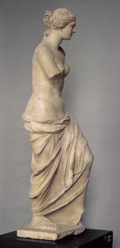 Venus de Milo, sidebillede, græsk, hellenistisk periode, ca. 100-130 f.Kr. (marmor) (forfra se 14152) af Greek