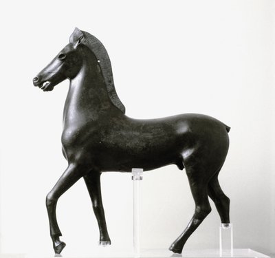 Bronzestatuette af en hest, slutningen af det 2. og 1. århundrede f.Kr. af Greek Roman School