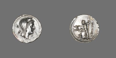 Drachme forestillende nymfen amfitrit, 216-203 f.Kr af Greek School