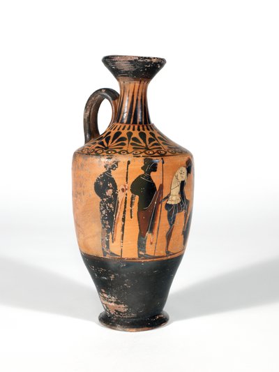 Lekythos, Krigere bevæbnet til kamp, 510-500 f.Kr. af Greek School