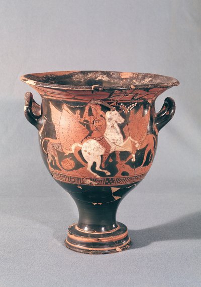 Krater med røde figurer, der forestiller amazoner og griffiner (keramik) af Greek School