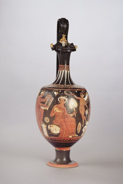 Rød og hvid figur Oinochoe, ca. 310 f.Kr. (keramik) af Greek School