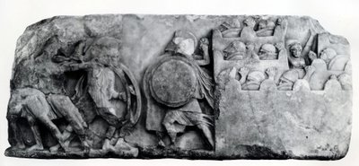 Sektion af frisen af Nereid-monumentet ved Xanthus, omkring 4. århundrede f.Kr. (relief) af Greek School