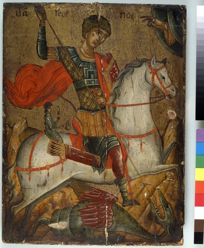 St. George dræber dragen, ikon, Kreto-venetiansk skole, af Greek School