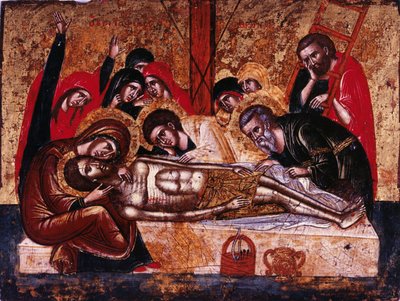 Nedstigningen fra korset af Greek icon