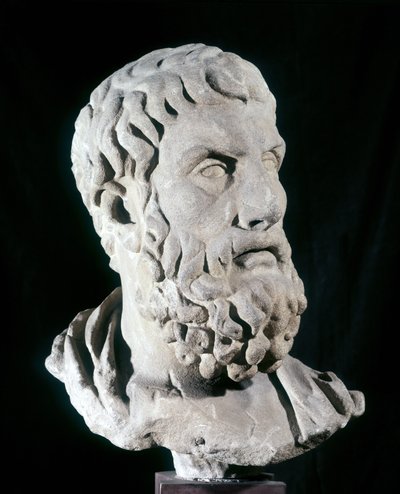 Portræt af Epicure (341 f.Kr. - 270 f.Kr.), græsk filosof, grundlægger af epikurismen. Baracco-museet, Rom. af Greek or Roman
