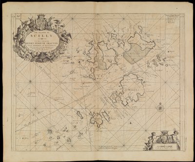 Kort over Scilly-øerne, ca. 1693 (tryk) af Greenvile Collins