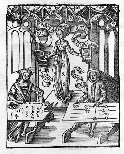 Liberal Arts: Arithmetic - i "" Philosophical Daisy"" af Gregor Reisch (1467-1525). balle af Gregor Reisch