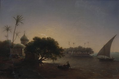 Udsigt over Nilen i Egypten, 1851 af Grigori Grigorevich Chernetsov