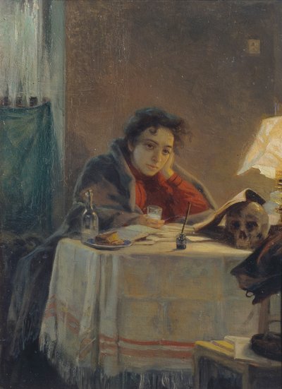 En pigestudent, 1904 af Grigori Grigoryevich Myasoedov