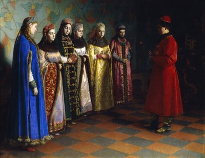 Tsar Alexei Mikhailovich vælger en brud, 1882 af Grigori Semenovich Sedov
