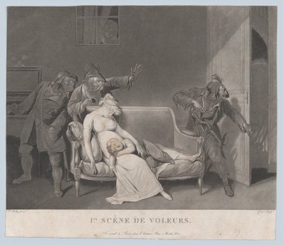 Første scene af tyve, ca. 1805. af Gror
