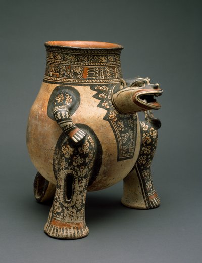 Jaguar Vessel, Northwestern Costa Rica, Sen Periode VI, 1200-1400 (lertøj med polykrom slip-maling) af Guanacaste Nicoya Culture Guanacaste Nicoya Culture