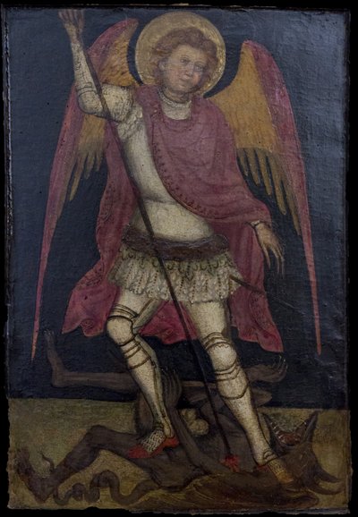 Ærkeenglen Michael kæmper mod Satan. af Guariento di Arpo