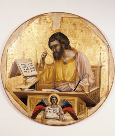 St Matthew, af Guariento di Arpo (aktiv 1338 - død 1367 eller 1370), maleri på træ. af Guariento di Arpo