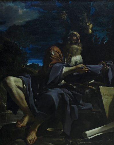 Elias fodret af ravne af Guercino (1591-1666)