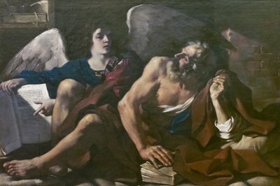 St Matthew og englen af Guercino (1591-1666)