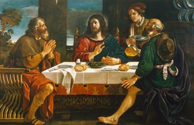 Nadver i Emmaus, af Giovanni Francesco Barbieri, kendt som Guercino (1591-1666), olie på lærred af Guercino