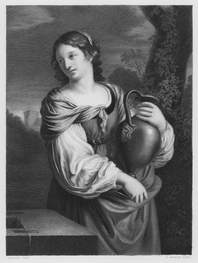 Kvinden fra Samaria, fra billedet i Den Kongelige Samling (stik) af Guercino