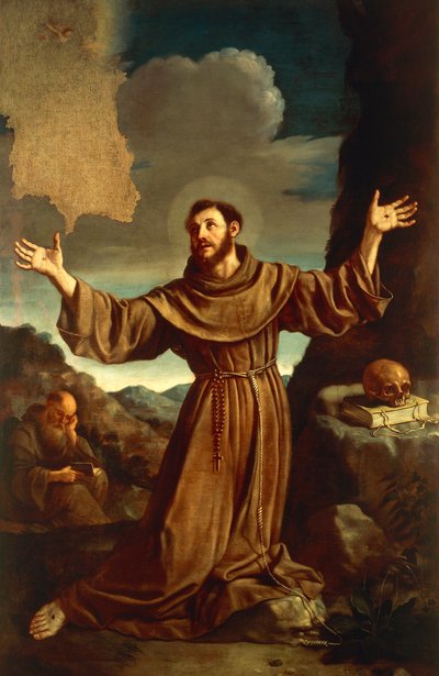 St. Frans af Assisi modtager Stigmata (olie på lærred) af Guercino