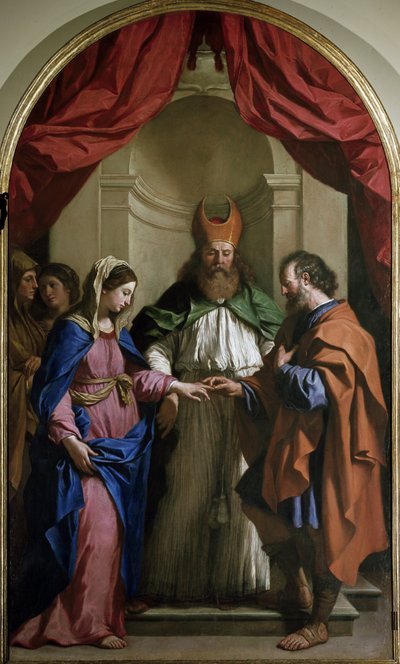 Jomfruens ægteskab (olie på lærred af Guercino