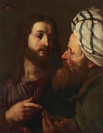 Kristus og pengeudlåneren af Guercino