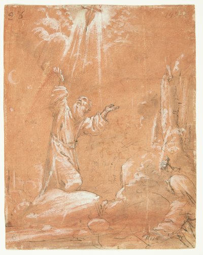 Den Hellige Frans af Assisi stigmatisation af Guercino