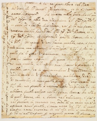 Manuskriptbrev af Guercino