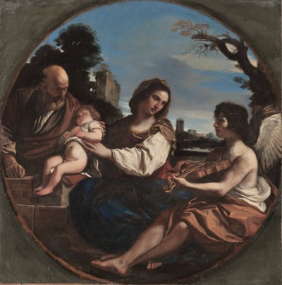 Hvil på flugten til Egypten af Guercino