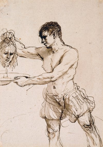 Bøddelen holder hovedet af Johannes Døberen, c.1637 af Guercino