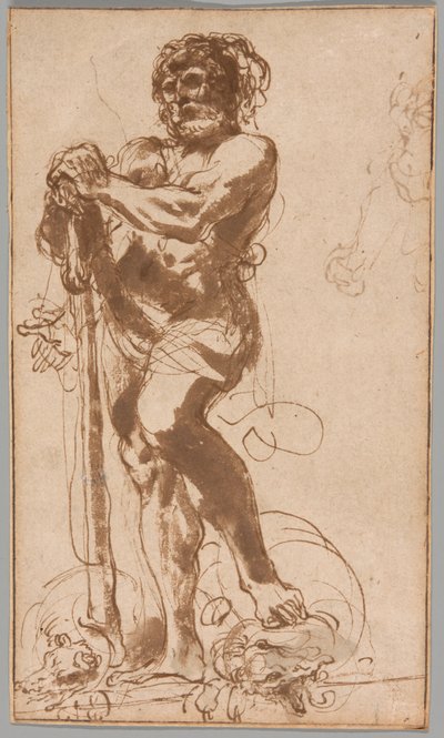 Den triumferende Hercules med den besejrede Hydra af Guercino