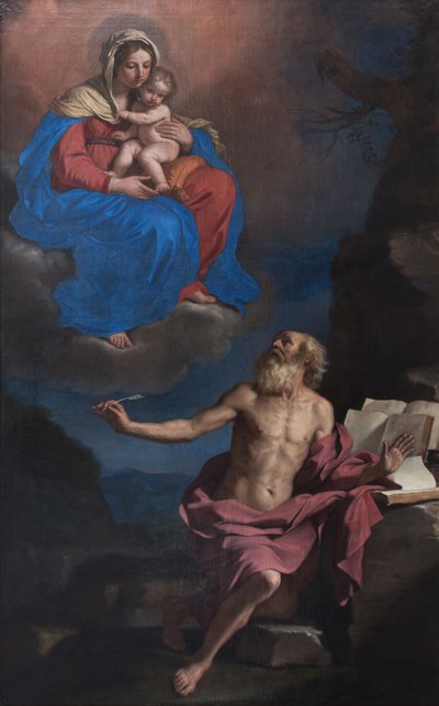 Jomfruen og barnet viser sig for Sankt Hieronymus af Guercino