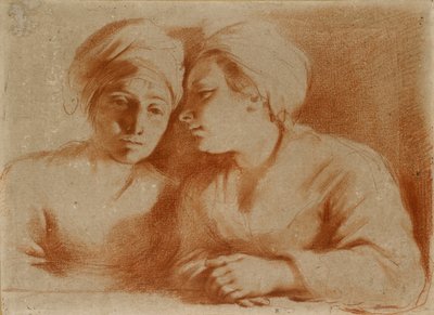 To kvinder siddende, midten af 1600-tallet af Guercino