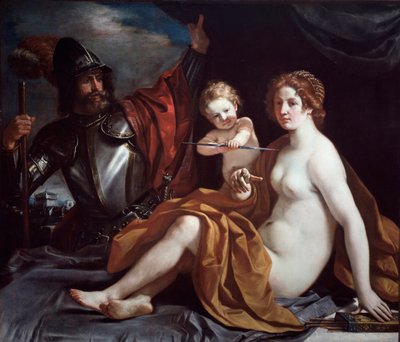 Venus, Mars and Lovedani af Guercino