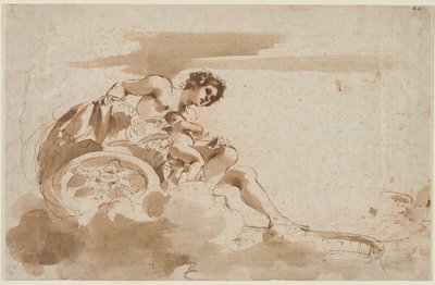 Venus og Amor i en vogn af Guercino