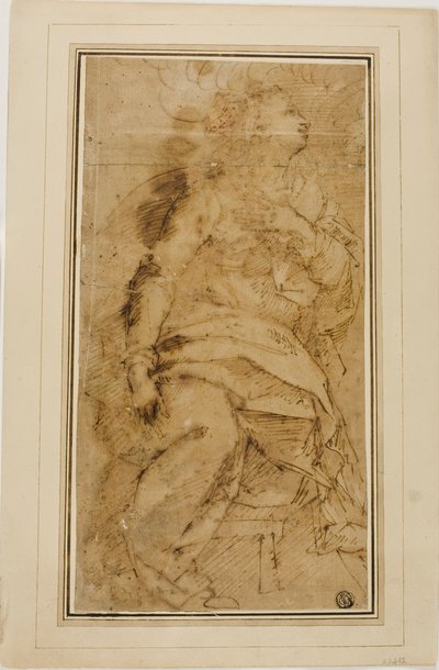 Draperet kvindefigur af Guglielmo Caccia