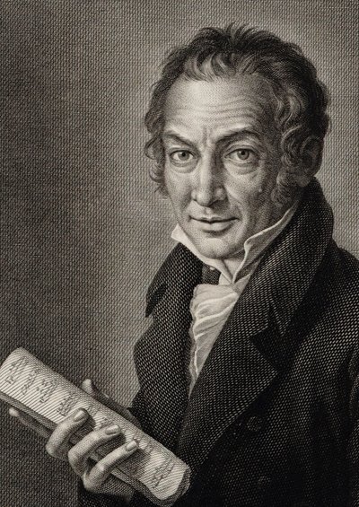 Portræt af komponisten Nicola Antonio Zingarelli 1752-1837, 1816. af Guglielmo Morghen