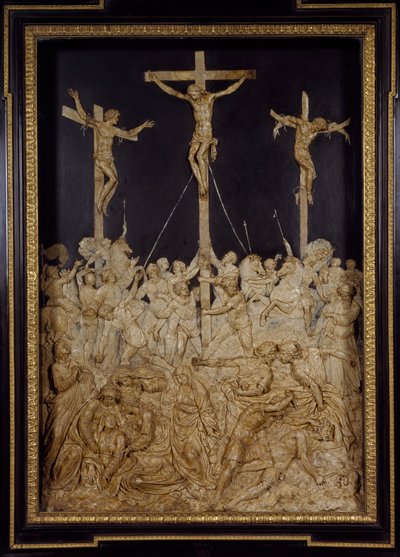 Korsfæstelse, tilskrevet Guglielmo della Porta (1515-1577), voksrelief, Italien af Guglielmo della Porta