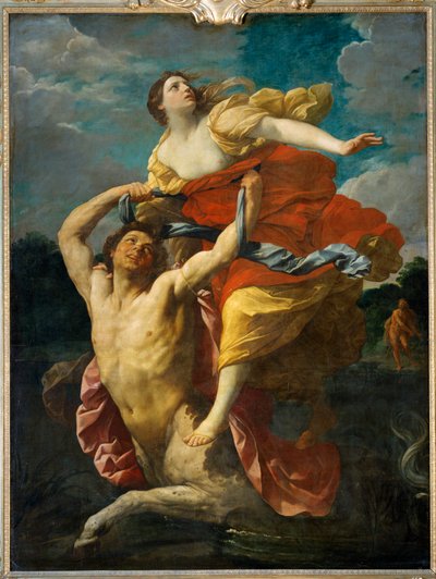 Dejanire enlevee par le centaur Nessus - Dejaneira voldtaget af kentauren Nessus ... af Guido (follower of) Reni