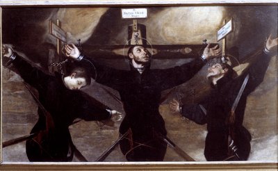 Tre jesuiter-martyrer fra Japan af Guido Cagnacci