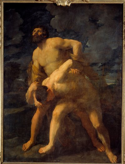 Hercules kæmper med Achelous Hercules dækker den græske flod. Maleri af Guido Reni dit le Guide (1575-1642) 1620 søn. 2,61 X 1,92 m af Guido Reni